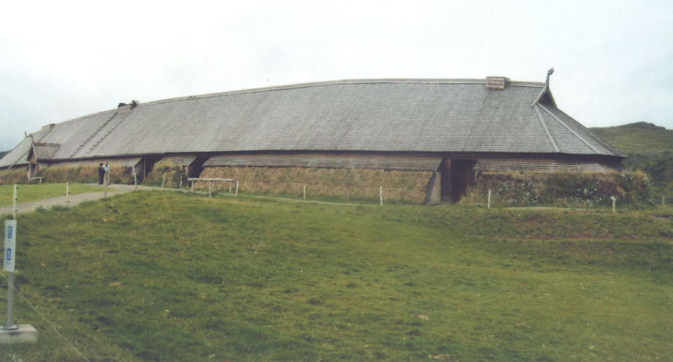 viking long house in Lofotr Island, Norway,