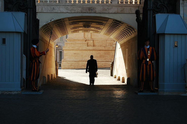 Silhouette Of Person Under Tunnel