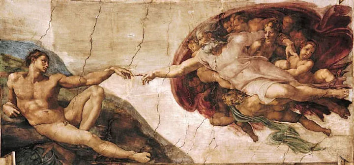 God reaching out to Adam on the Sistene Chapel ceiling