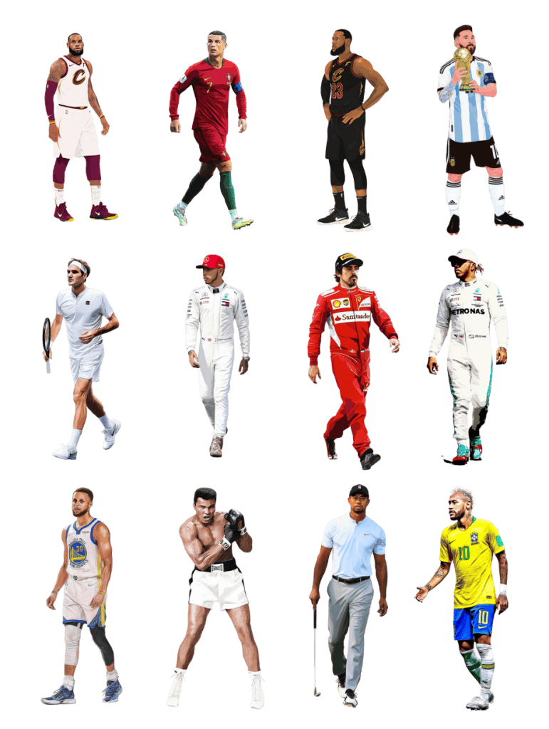 Free athlete cutout figures PNG for architectural visualisations and presentation boards