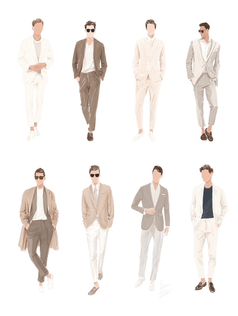 Free fashionable men cutout figures PNG for architecture drawings and presentation boards