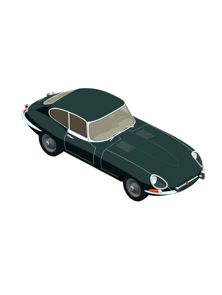 Download free architectural cutout: Jaguar E-Type (Series 1) Jaguar E-Type (Series 1) Isometric Cutout