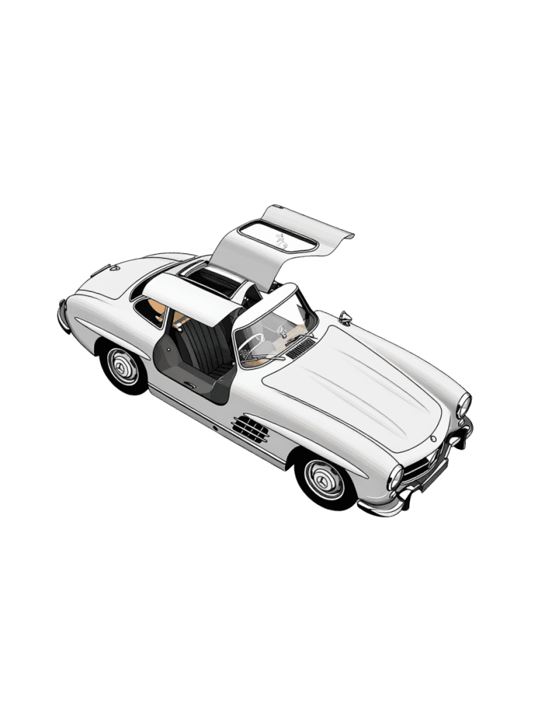Mercedes-Benz 300 SL Gullwing Isometric Cutout