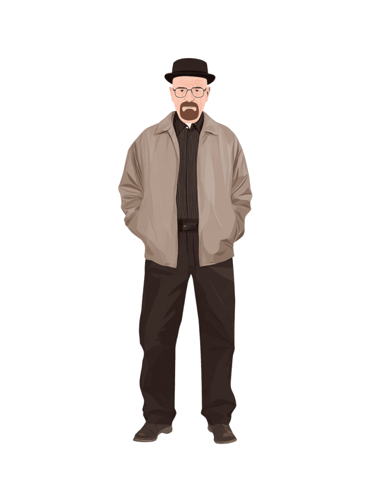 Walter White figure cutout in transparent PNG format for architectural presentations, urban scenes and conceptual renderings.