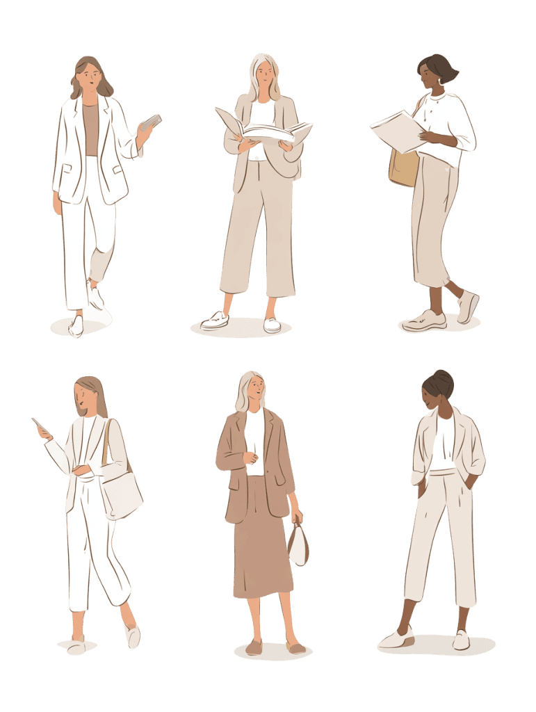 Free women illustration cutouts PNG for architecture plans and presentation boards
