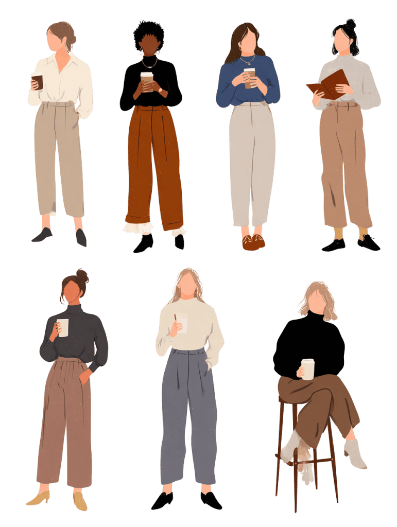 Free women illustration cutouts PNG for architecture plans and presentation boards