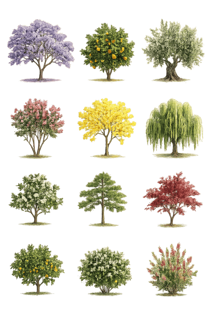 Free architectural cutout of Botanical Trees