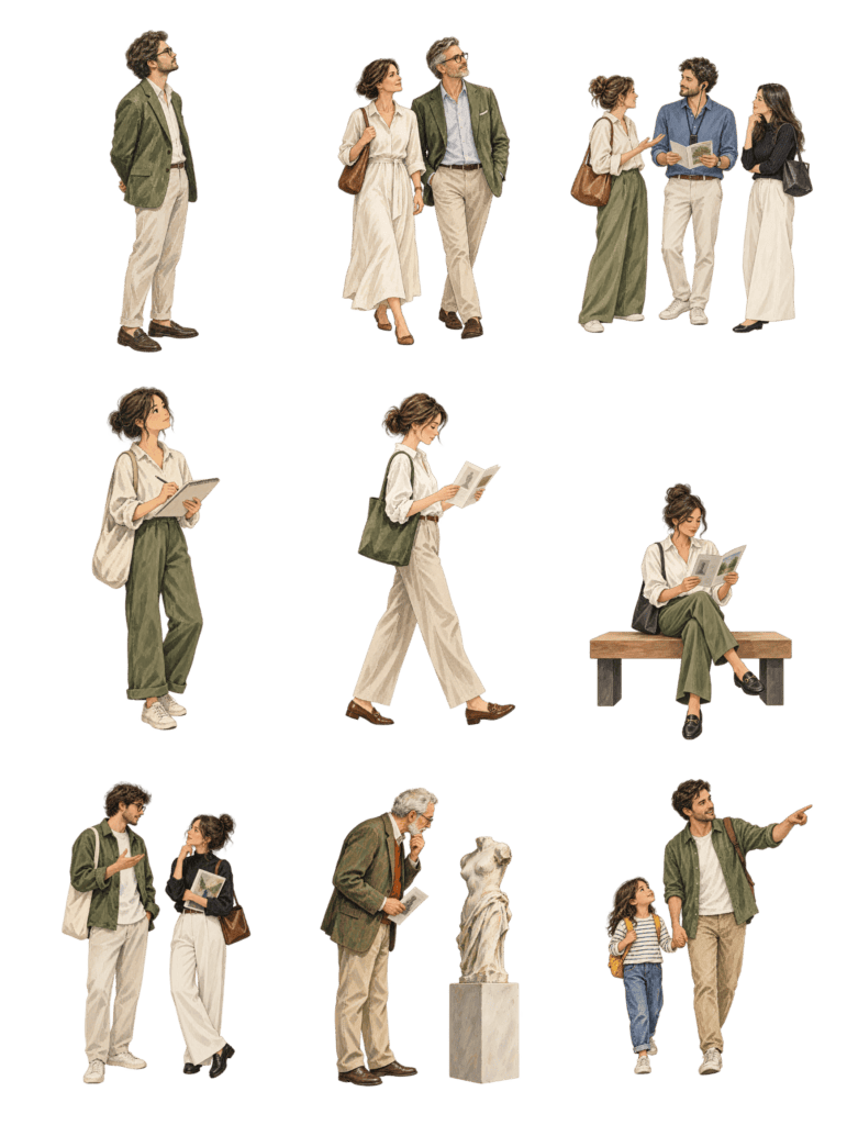 Free architectural cutout of Gallery / Museum People