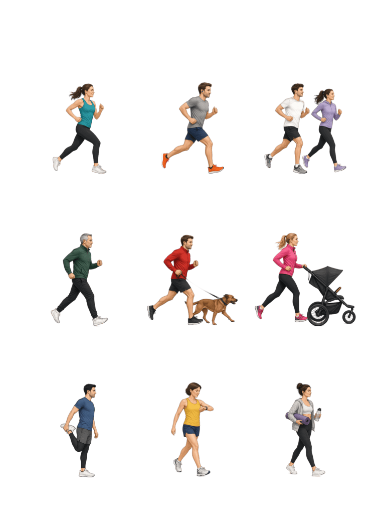 Joggers and Fitness People