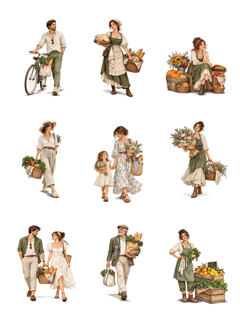 Download free architectural cutout: Market Day People Free architectural cutout of Market Day People