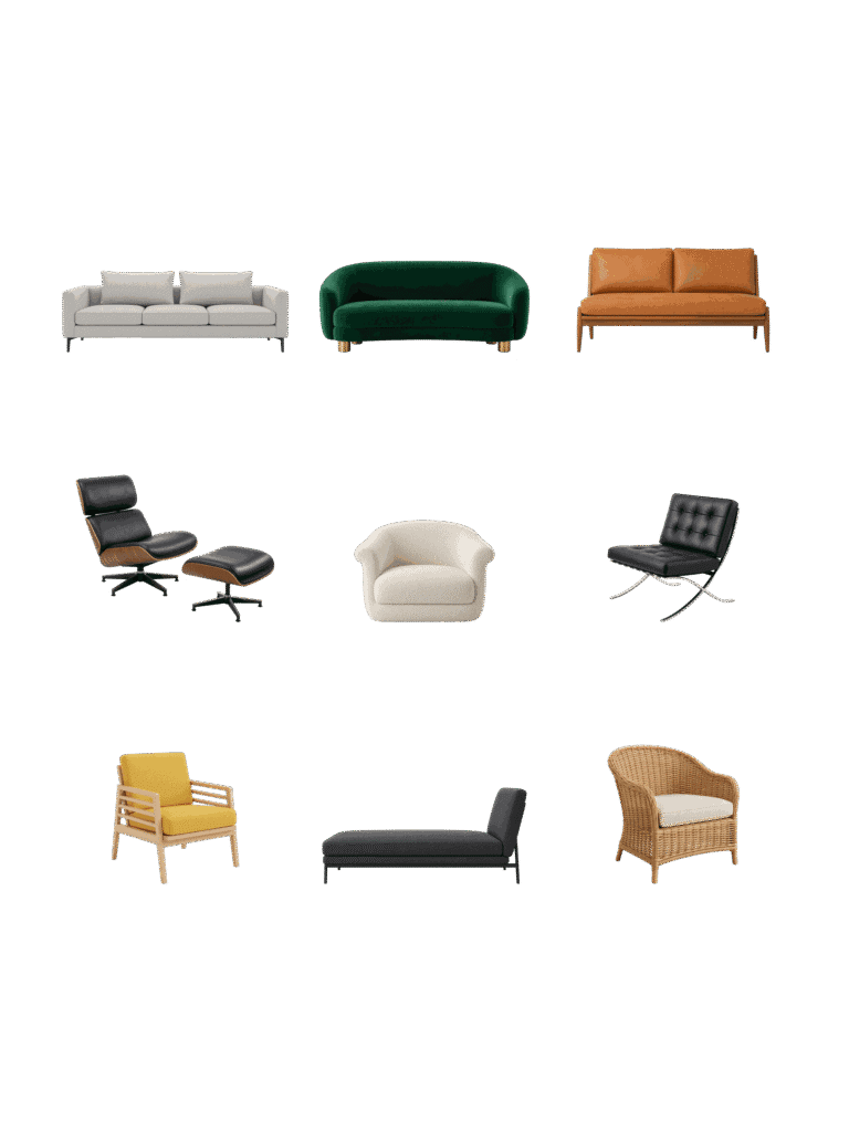 Download free architectural cutout: Modern Sofas and Lounge Chairs Free architectural cutout of Modern Sofas and Lounge Chairs