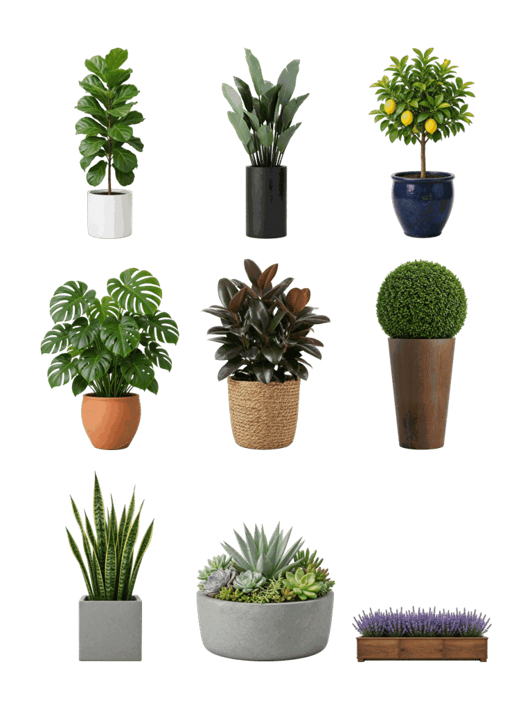 Download free architectural cutout: Potted Plants and Planters Free architectural cutout of Potted Plants and Planters